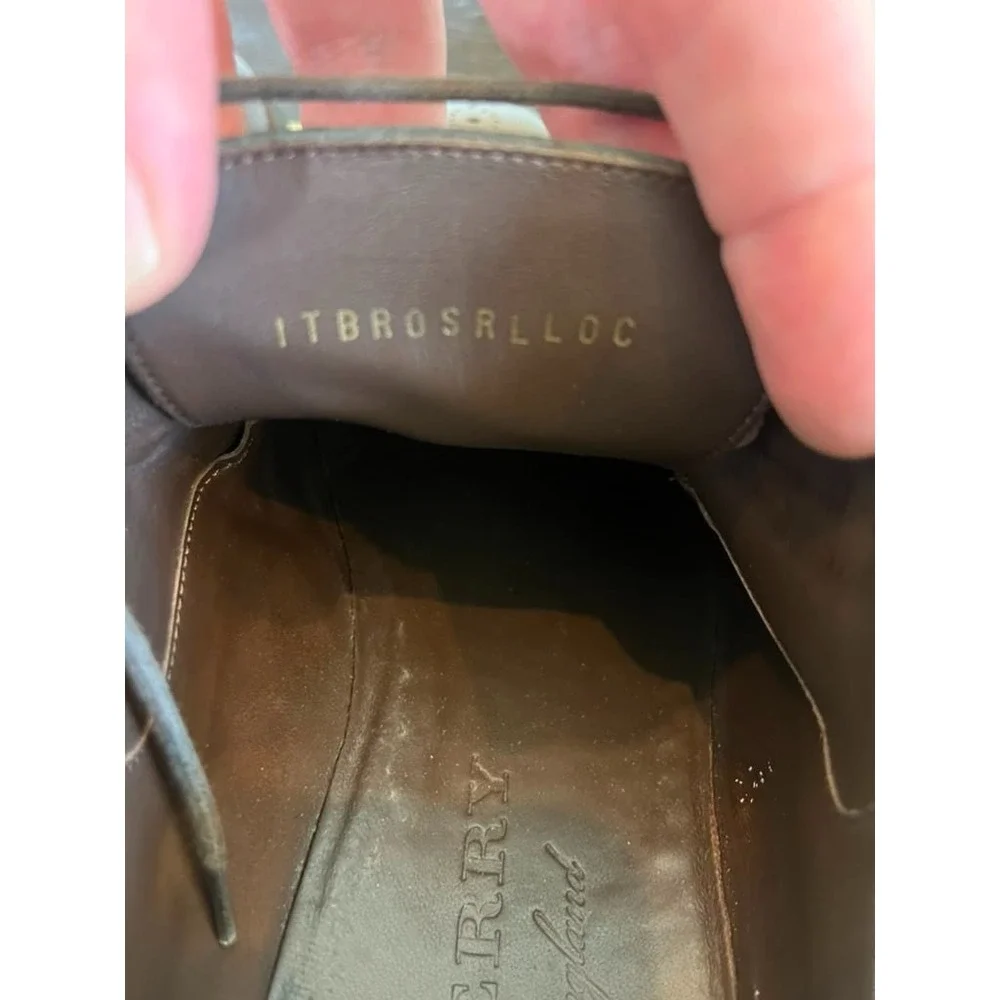 Burberry Cranbrook Derby Brown Leather Brogue Dress Shoes Men's EU 41 US 8 Italy